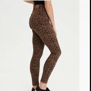 AE high rise cheetah jeans